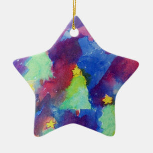 ORNEMENT EN CÉRAMIQUE ÉTOILE DE NOËL
