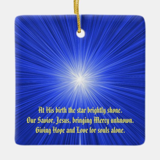 Ornement En Céramique Étoile de Noël (Devant)