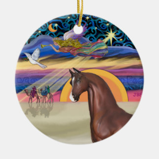 Ornement En Céramique Étoile de Noël - Cheval (marron)