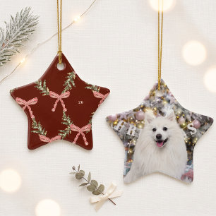Ornement En Céramique Étoile de souvenir de Noël pour animal de compagni