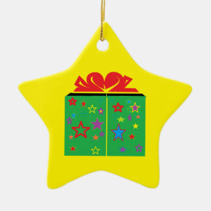 Ornement En Céramique Étoile en forme avec un cadeau Noël personnalisé