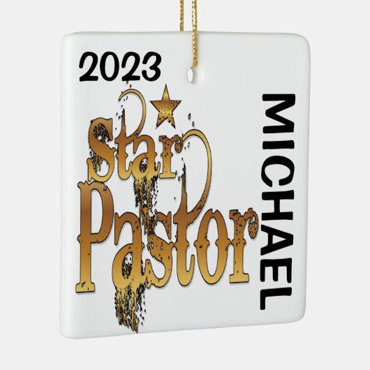 Ornement En Céramique Étoile Pasteur PERSONNALISÉ (Droite)