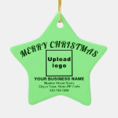 Ornement En Céramique Étoile verte de Noël (Dos)