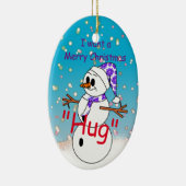 Ornement En Céramique Étreinte de Joyeux Noël (Droite)