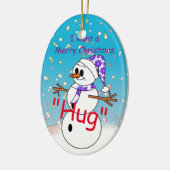 Ornement En Céramique Étreinte de Joyeux Noël (Gauche)