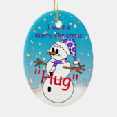 Ornement En Céramique Étreinte de Joyeux Noël (Dos)