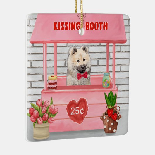 Ornement En Céramique Eurasier Chien Valentine's Day Kissing Booth (Droite)