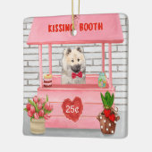 Ornement En Céramique Eurasier Chien Valentine's Day Kissing Booth (Gauche)