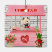 Ornement En Céramique Eurasier Chien Valentine's Day Kissing Booth (Dos)