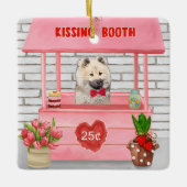 Ornement En Céramique Eurasier Chien Valentine's Day Kissing Booth (Devant)