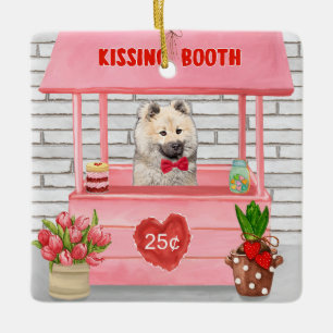 Ornement En Céramique Eurasier Chien Valentine's Day Kissing Booth