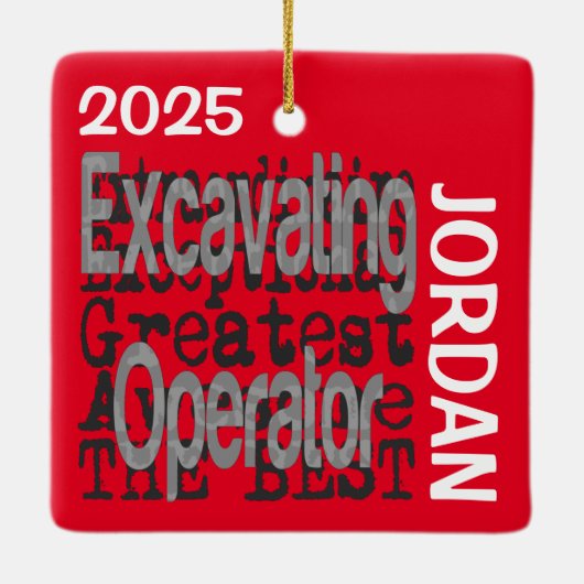 Ornement En Céramique Excavateur Extraordinaire CUSTOM (Dos)