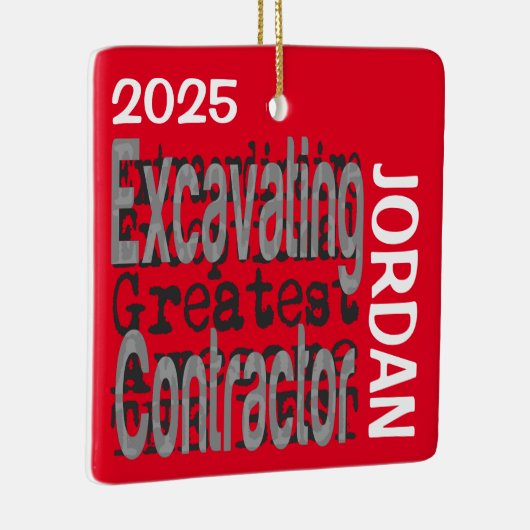 Ornement En Céramique Excavateur Extraordinaire PERSONNALISÉ (Droite)