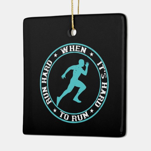 Ornement En Céramique Exécution - Exécutez dur lorsqu'il est difficile d (Gauche)