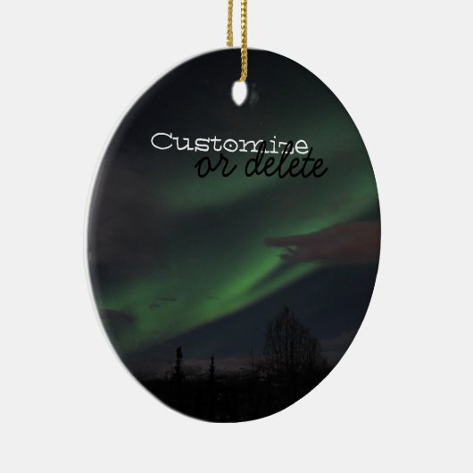 Ornement En Céramique Exposition de lumières du nord ; Personnalisable (Droite)