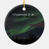 Ornement En Céramique Exposition de lumières du nord ; Personnalisable (Dos)