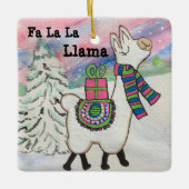 Ornement En Céramique Fa La Llama Noël mignon (Devant)