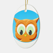 Ornement En Céramique Face D'Une Petite Chouette (Gauche)