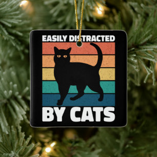 Ornement En Céramique Facilement Distrait Par Chats Cute Kitten Chat Pro