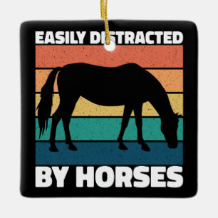 Ornement En Céramique Facilement Distrait Par Les Amateurs De Chevaux Mi
