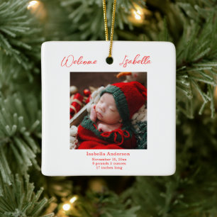 Ornement En Céramique Faire-part bébé de Noël