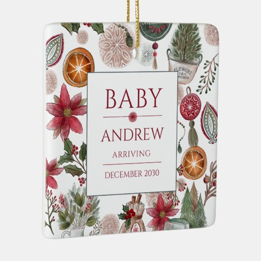 Ornement En Céramique Faire-part de vacances Keepsaké Noël (Droite)