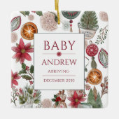 Ornement En Céramique Faire-part de vacances Keepsaké Noël (Devant)