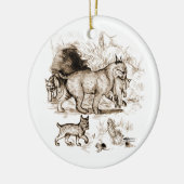 Ornement En Céramique Famille Bobcat (Gauche)