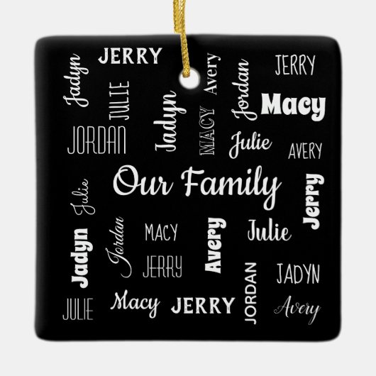 Ornement En Céramique Famille de six polices Cool (Devant)