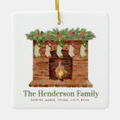 Ornement En Céramique Famille des cinq bas Noël (Devant)