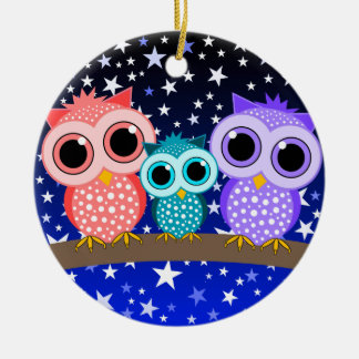 Ornement En Céramique famille mignonne de hibou