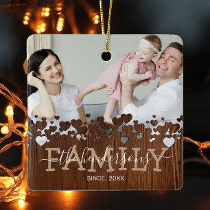 Ornement En Céramique Famille Rustique 2 Photo Noël