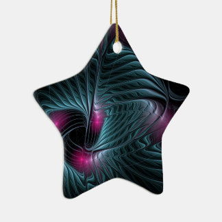 Ornement En Céramique Fantaisie fractale colorée abstraite