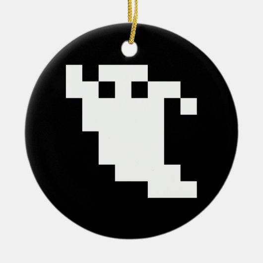 Ornement En Céramique Fantôme à 8 bits pour pixels (Devant)