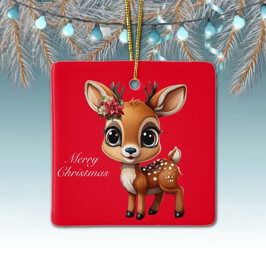 Ornement En Céramique Faon, Biche, Renne 🦌🎄Joyeux Noël