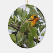 Ornement En Céramique Fauvette de Blackburnian (Gauche)