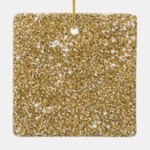 Ornement En Céramique Faux Golden Yellow Parties scintillant Texture Loo (Dos)