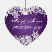 Ornement En Céramique Faveur élégante pourpre de mariage de flocons de (Dos)