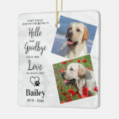 Ornement En Céramique Favori Hello Custom 2 Photo Dog Pet Memorial (Gauche)