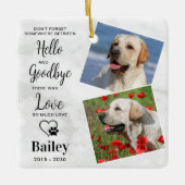 Ornement En Céramique Favori Hello Custom 2 Photo Dog Pet Memorial (Devant)