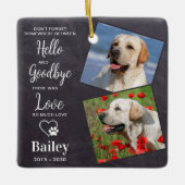 Ornement En Céramique Favori Hello Custom 2 Photo Pet Dog Memorial (Devant)