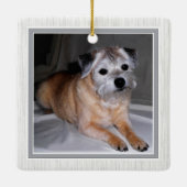 Ornement En Céramique Favori Hello Hardest Good Bye Dog Cadeaux commémor (Dos)