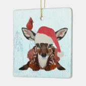 ORNEMENT EN CÉRAMIQUE FAWN & CARDINAL CHRISTMAS (Gauche)