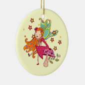 Ornement En Céramique Fée de jardin sur le champignon (Droite)