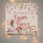 Ornement En Céramique Fée Première fête d'anniversaire Merci personnalis<br><div class="desc">Faites encore plus magique votre premier anniversaire de fée avec notre Fairy First Birthday Party Personnalisé Merci en céramique ornement! Cet ornement charmant est la faveur parfaite pour remercier vos invités de se joindre à l'enchantement de votre célébration féerique sur le thème du jardin. Conçu avec soin et orné de...</div>