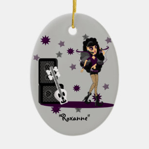 Ornement En Céramique Féerie gothique avec guitare crânienne