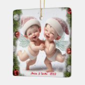 Ornement En Céramique Fées de Noël Twin Baby (Gauche)