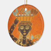 Ornement En Céramique Femme africaine portant panier d'art (Gauche)
