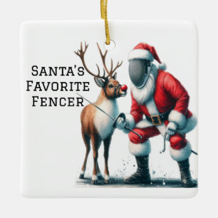 Ornement En Céramique Fencer favori Père Noël personnalisé