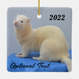 Ornement En Céramique Ferret pour animal de compagnie blanc personnalisé